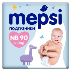 Подгузники 90 шт. Mepsi премиум 0-6 кг р. nb