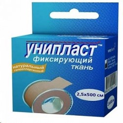 Лейкопластырь Унипласт на тканевой основе р. 2.5смх500см 1 шт.